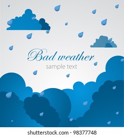 Bad weather background. sky with clouds and lightnings