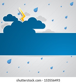 Bad weather. Blue sky background.
