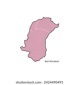 Bad Wildbad Map - World Map International vector template. German region silhouette vector illustration