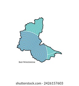 Bad Windsheim Mapa - Mapa Mundial Plantilla de vector internacional. Ilustración de vector de silueta de región alemana