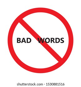 Bad words icon flat design illustratin
