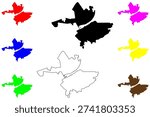 Badajoz city (Kingdom of Spain) map vector illustration, scribble sketch Badajos map