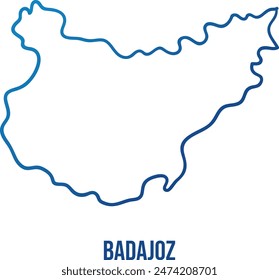 Badajoz province of Extremadura region in Spain abstract map