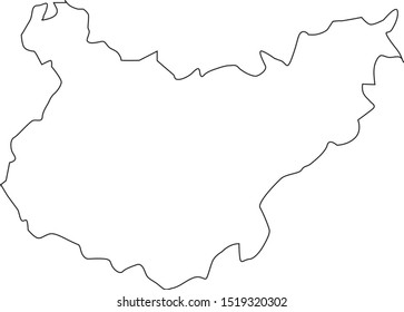 badajoz province map in Extremadura in Spain