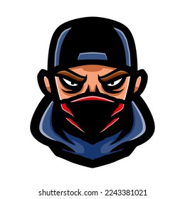 Badboy head logo mascot design