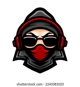 Badboy head logo mascot design