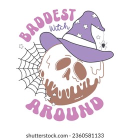 Baddest witch around, halloween t shirt design