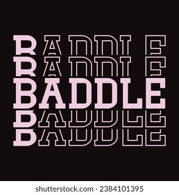 baddle text on black background.