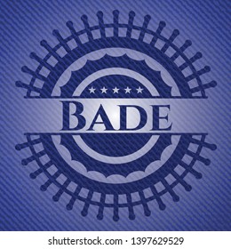 Bade badge with denim texture. Vector Illustration. Detailed.