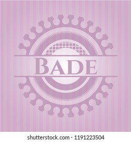 Bade badge with pink background