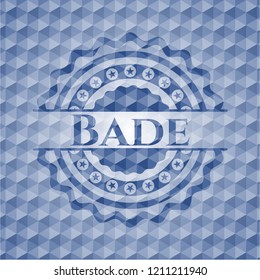 Bade blue emblem with geometric pattern.