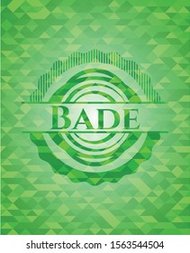Bade green mosaic emblem. Vector Illustration. Detailed.