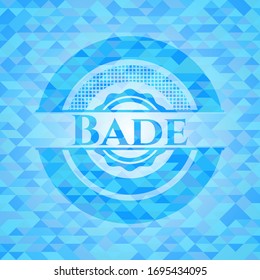Bade realistic sky blue mosaic emblem