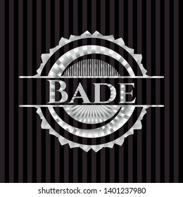 Bade silver shiny badge. Vector Illustration. Mosaic.