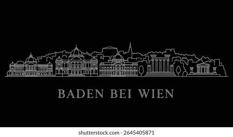 Baden bei Wien Skyline Austria Line arte.
