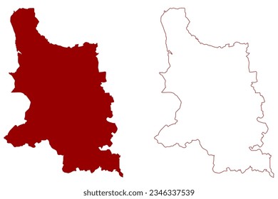 Baden District (Switzerland, Swiss Confederation, Canton of Aargau) map vector illustration, scribble sketch Bezirk Baden map