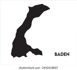 Icono de Baden diseño vectorial, diseño de logotipo de Baden, encanto único de Baden y maravillas naturales, Úselo en sus materiales de marketing, guías de viaje, o proyectos digitales, mapa de Baden logo vector