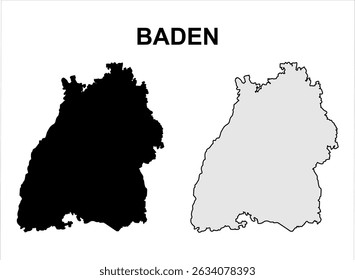 Ilustração do design vetorial do mapa de Baden.