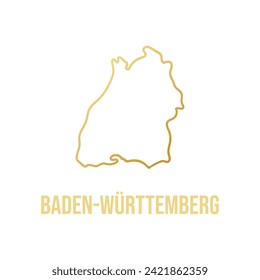 Baden Württemberg state simplified outline map