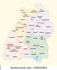 Baden Wurttemberg Administrative Map