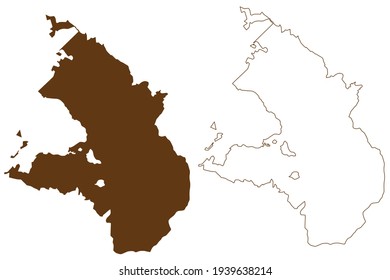 Baden-Baden district (Federal Republic of Germany, Urban district, Baden-Wurttemberg State) map vector illustration, scribble sketch Baden Baden map