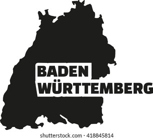 Baden-Wuerttemberg map with title