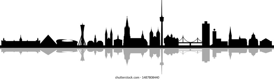 Baden-Wuerttemberg Skyline Vector Silhouette Urban