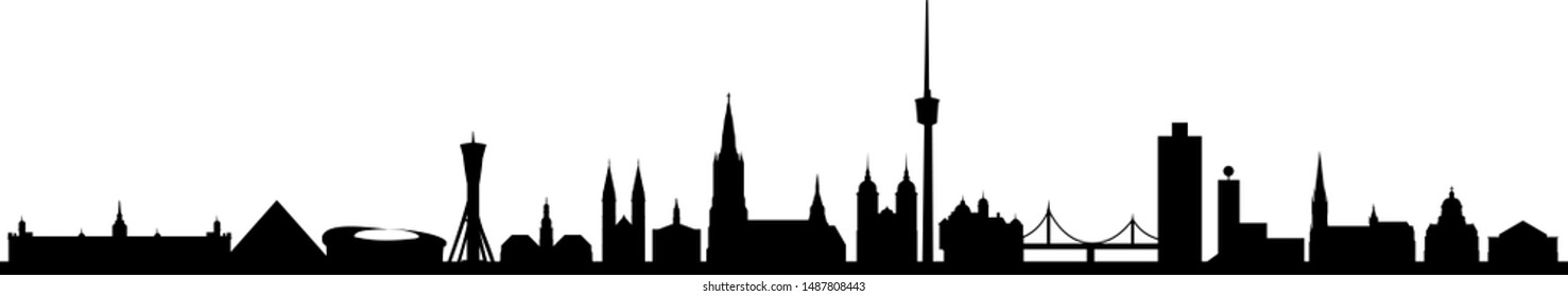 Baden-Wuerttemberg Skyline Vector Silhouette Urban