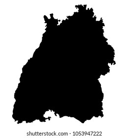 Baden-Wurttemberg black map on white background vector