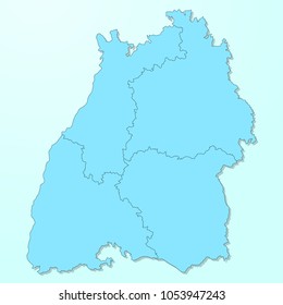 Baden-Wurttemberg blue map on degraded background vector