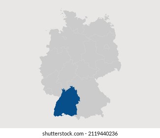 Baden-Wurttemberg Highlighted on Germany Map Eps 10