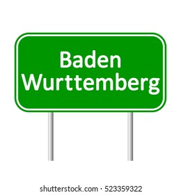Baden-Wurttemberg road sign isolated on white background.