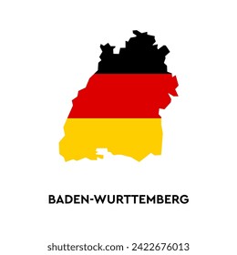 Baden-wuttemberg outline. Germany city. Silhouette map.