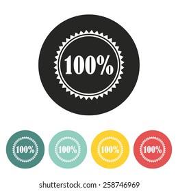 badge 100 Percent icon.vector illustration.