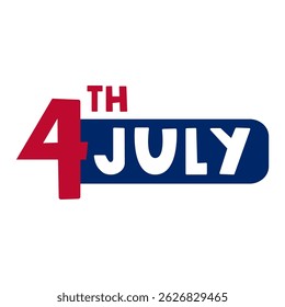 Badge. 4th July. Independence day. Flat vector illustration. White background.
