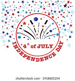 Badge 4th of July  a lot of stars red font