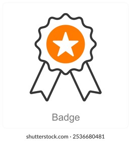 Insignia y concepto de icono de logro