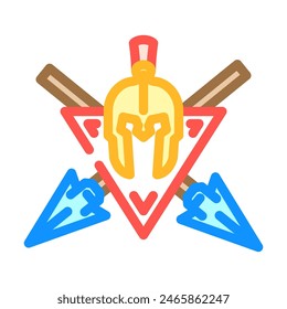 badge ancient soldier color icon vector. badge ancient soldier sign. isolated symbol illustration