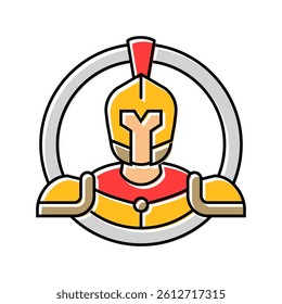badge ancient soldier color icon vector. badge ancient soldier sign. isolated symbol illustration