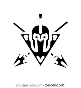 badge ancient soldier glyph icon vector. badge ancient soldier sign. isolated symbol illustration