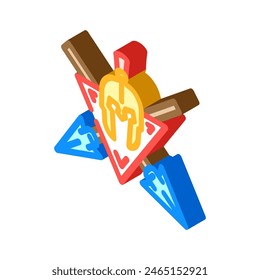 badge ancient soldier isometric icon vector. badge ancient soldier sign. isolated symbol illustration