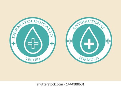 The Badge Is An Antibacterial Formula, A Seal With A Guaranteed Seal And A Dermatological Proven Test, A Medical Logo For Sensitive Skin.