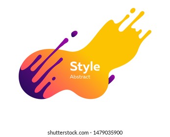 Badge for app. Dynamical colored forms and lines. Gradient abstract banners with flowing liquid shapes. Template for logo, flyer, presentation