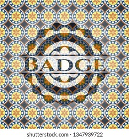 Badge arabesque style emblem. arabic decoration.
