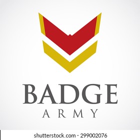 Badge army wing arrow abstract vector logo design template business icon military company symbol concept