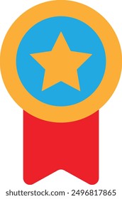 Badge Award Medal Icon Vector Flat Illustration