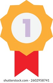 Badge Award Medal Icon Vector Flat Illustration