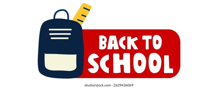 Badge. Back to school. Flat vector illustration on white background.