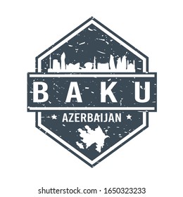 Badge of Baku Azerbaijan. Travel Stamp Icon. Skyline City Design. Tourism Souvenir Vector.