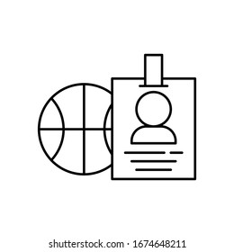 Badge, ball icon. Simple line, outline vector elements of basketball for ui and ux, website or mobile application